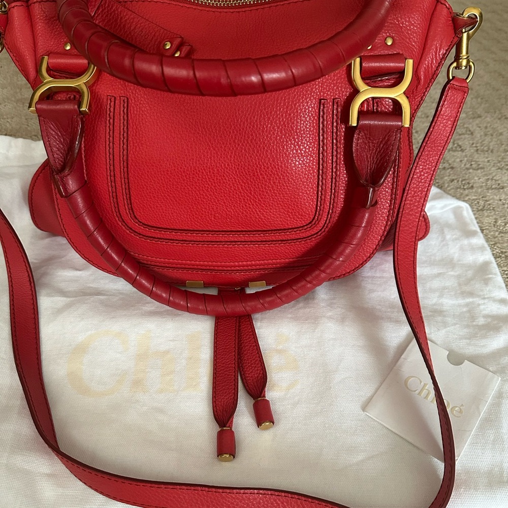 Chloe Red Leather Handbag . VERY GOOD condition. Interior pristine